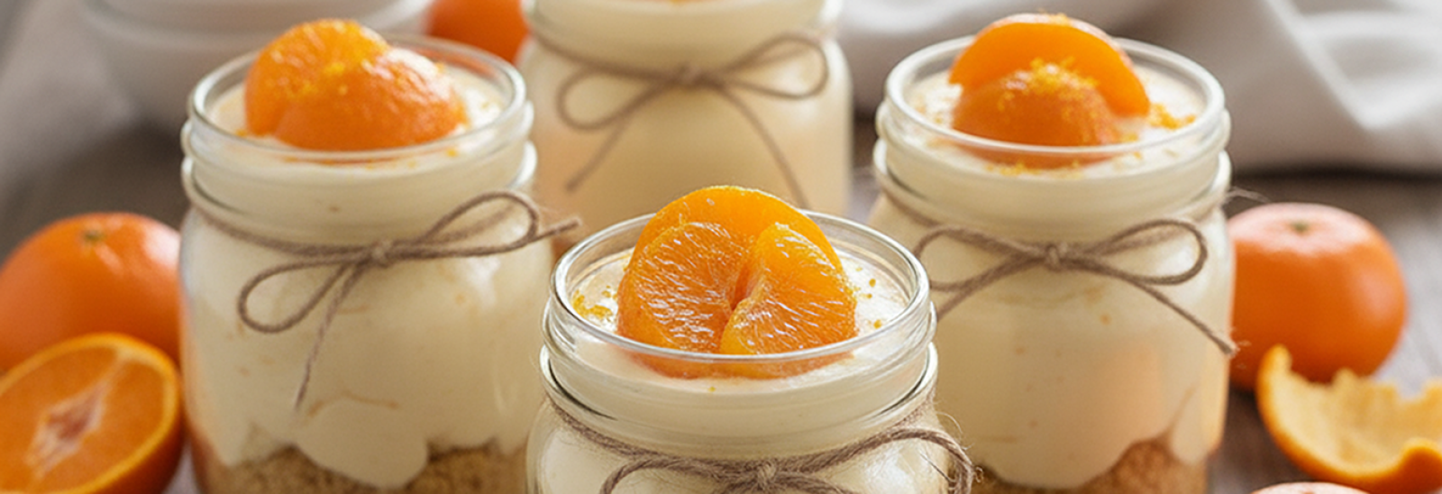 No Bake Cuties Clementine Cheesecake in a Jar